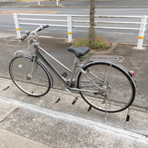 通勤通学用自転車✨ブリヂストン✨アルベルト Albelt✨通学・通勤におすすめ✨変速ギア5段階・27インチ・シルバー✨鍵あり✨中古品