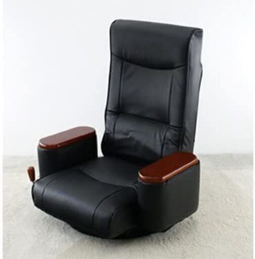新品未開封 エルピス ボックス 肘付き 回転 座椅子 普通タイプ 83-970 ブラック