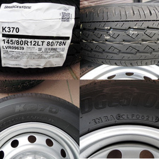 値下げしました　軽トラック用　新品タイヤと鉄ホイールの４本セットです。