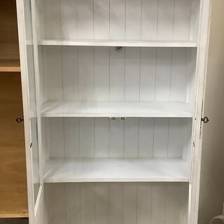 キャビネット ショーケース 観音開き WH【ユーズドユーズ名古屋天白店】 J970
