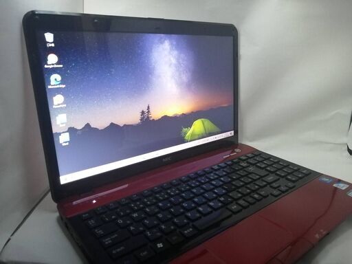 NEC 150F赤サクサクノートPC WIN10SSD Office　電池新品