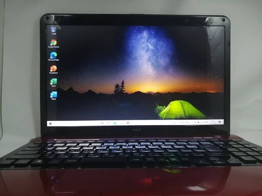 NEC 150F赤サクサクノートPC WIN10SSD Office 電池新品
