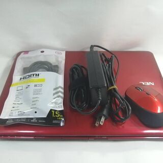 NEC 150F赤サクサクノートPC WIN10SSD Office 電池新品