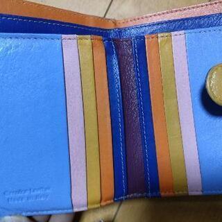 【ネット決済】イタリア製、2つ折財布、カラフル
