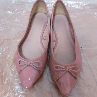パンプス　ローズピンク　靴
