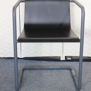 無印良品/ドイツTHONET（トーネット）スチールパイプチェア／ダークグレー MUJI 椅子 中古家具 店頭引取歓迎 R3825)
