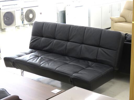 北海道/千歳市 ニトリ ソファベッド SOFA BED MARKS4 LEG ブラック 幅182×奥行93-115×高さ40-86㎝ 近郊配送/店頭でのお受渡し大歓迎