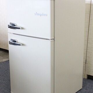2ドア　レトロ冷凍冷蔵庫　SP-RT85L2-WH 2018年製 TVドラマで使用されました】2ドアレトロ冷蔵庫 85L SP-RT85L2