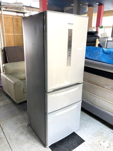 札幌近郊　送料無料　2013年製 パナソニック Panasonic 321L ノンフロン冷凍冷蔵庫 NR-C32BM-S
