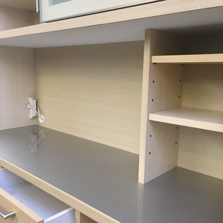 S155  国産河口家具 キッチンボード、食器棚、幅140cm 