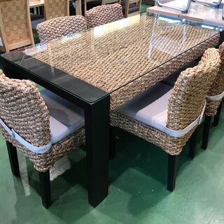 【愛品館八千代店】ウォーターヒヤシンス　ダイニング6点セット【愛八DN】