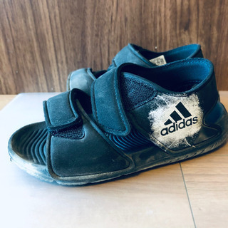 adidas 17cm サンダル　男の子　ボーイズ　靴　黒　17...