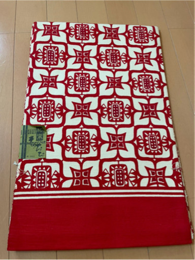 7MNA959 染帯 袋帯 可愛い 赤 綿