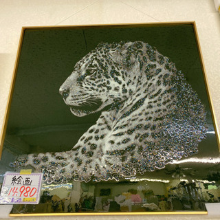 新品 水晶絵画 豹