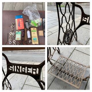 SINGER シンガー アンティークミシン 足踏みミシン 網目 付属多数有