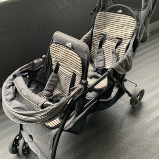 美品 双子ベビーカー 縦型ベビーカー 双子 カトージ 二人乗り 縦型
