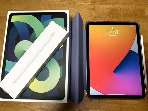 【募集中】【美品】ipad air4 256GB \u0026 Apple Pencil(第2世代)　グリーン　ケース・フィルム付き