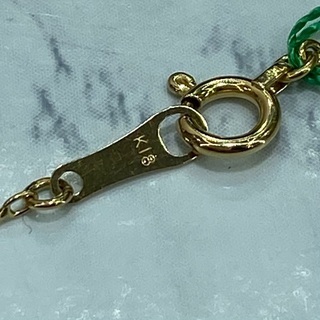 【中古品】K18 ハートトップ付ベネチアン  38.5･42.5cm［33］