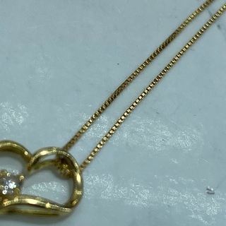 【中古品】K18 ハートトップ付ベネチアン  38.5･42.5cm［33］