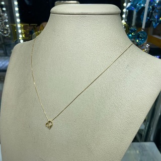 【中古品】K18 ハートトップ付ベネチアン  38.5･42.5cm［33］