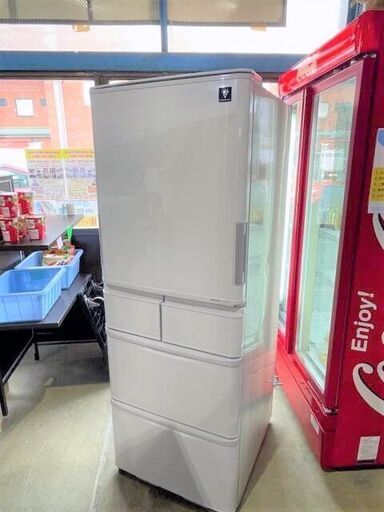 冷蔵庫　SHARP SJ-PW38W-S 2012年製　384L　クリアシルバー　5ドア　プラズマクラスター　どっちでもドア　キッチン