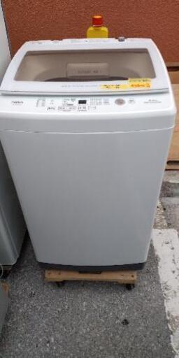 【6ヶ月保証付】AQUA 全自動洗濯機（8kg）インバーター式 クリーニング済 管理番号71008