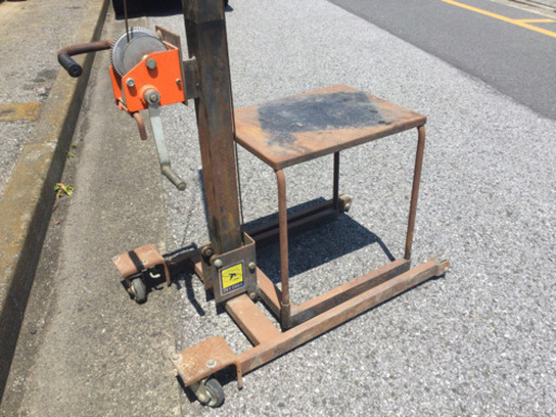 配達可 TASCO/タスコ 100kg 組立式手動リフター TC-100 スカイフォーク 手回し式 ハンドリフト