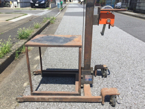 配達可 TASCO/タスコ 100kg 組立式手動リフター TC-100 スカイフォーク 手回し式 ハンドリフト