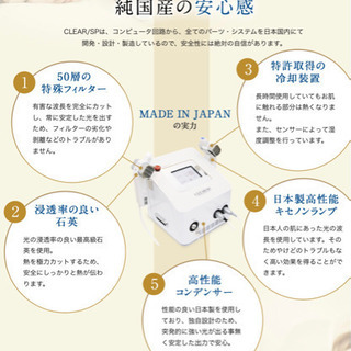 業務用脱毛機 クリアSP 7月15日まで大幅にお値下げし