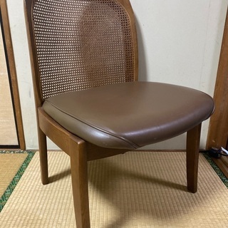 作F新% 高級家具 飛騨産業 白川木工 楢材 本革 ダイニングチェア 4脚