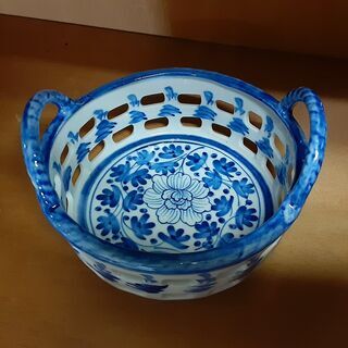 レトロ 陶器 菓子器 菓子鉢　/DJ-0406-A