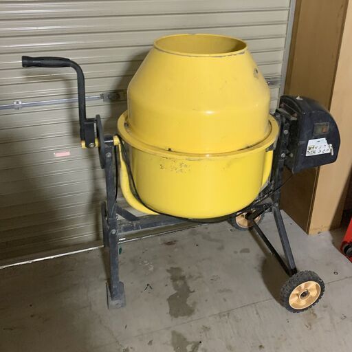 アルミス コンクリートミキサー「まぜ太郎」AMZ-50Y 電動 移動車輪付き 撹拌機 建築 建設 園芸の肥料作り B
