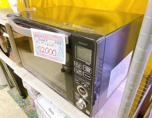 ☆中古 激安！！￥12,000！！ SHARP シャープ　オーブンレンジ　2016年製　RE-ME4-KK型　幅50cmｘ奥行38cmｘ高さ35cm　【BBH021】