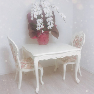 【ネット決済・配送可】ダイニングテーブル　ホワイト　姫家具