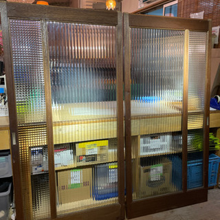 JF3127 レトロ ガラス戸 ペア