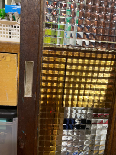 JF3127 レトロ ガラス戸 ペア - その他 