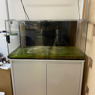 900×450×450アクリル水槽オーバーフロー台付フルセット（中古）