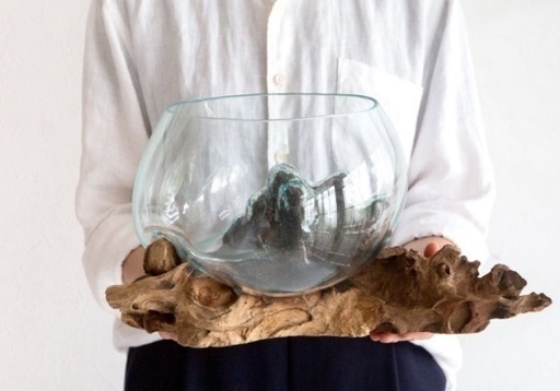 アジアン バリ島 流木 ガラスボール オブジェ 置物 リゾート プルメリア アジアン バリ島 流木 ガラスボール オブジェ 置物 リゾート プルメリア