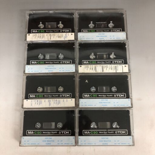 JU1/15　メタル　カセットテープ　8本　TDK　MA-C90　まとめて　中古品　使用済み　録音済含む　爪あり　※ジャンク扱い