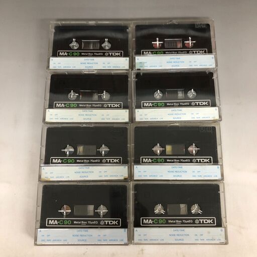 JU1/16　メタル　カセットテープ　8本　TDK　MA-C90　まとめて　中古品　使用済み　録音済含む　爪あり　※ジャンク扱い