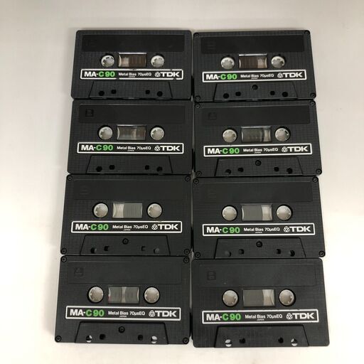 JU1/18　メタル　カセットテープ　8本　TDK　MA-C90　まとめて　中古品　使用済み　録音済含む　爪あり　※ジャンク扱い