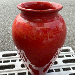 中古▶︎イタリア製　真っ赤な花瓶