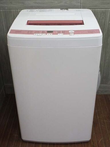 ss2673　アクア　洗濯機　6kg　AQW-KS60D(P)　ホワイト×ピンク 　AQUA　全自動洗濯機　白　上開き　ステンレス槽 　スリム　コンパクト