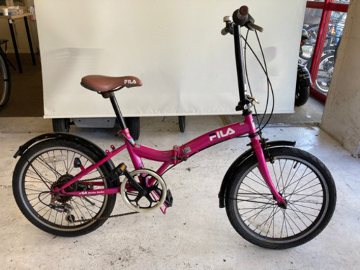 【FILA】20インチ折りたたみ自転車　6段変速　ピンク