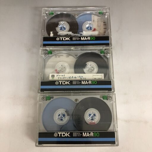JU1/28　メタル　カセットテープ　3本　TDK　MA-R90　まとめて　中古品　使用済み　録音済含む　爪あり　※ジャンク扱い