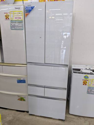 TOSHIBA 東芝 508L 冷蔵庫 GR-R510FZ 2019年式 フレンチドア ガラストップ VEGETA　0803-01
