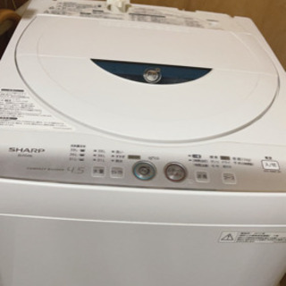 【ネット決済】SHARP 4.5 簡易乾燥機付洗濯機　白