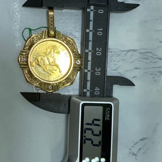 中古品】K18/K24 ツバルホーストップダイヤ付 0.35ct 14.7g［85］