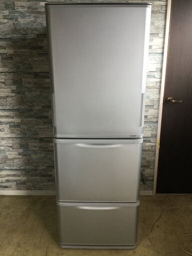 【2019年製】SHARP シャープ 3ドア ノンフロン冷凍冷蔵庫 350L SJ-W351E-S 大容量 シルバー ③