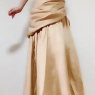 【ネット決済】ゴールドロングドレス